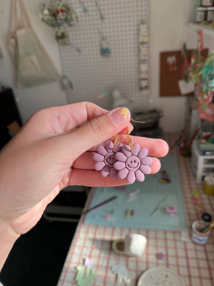Happy Floral Earrings for wholesale by Goobaclayco