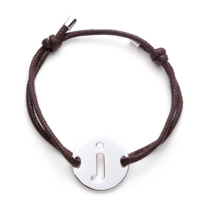 Armband mit Medaille Buchstabe J für den Großhandel von Woo's pure feelings