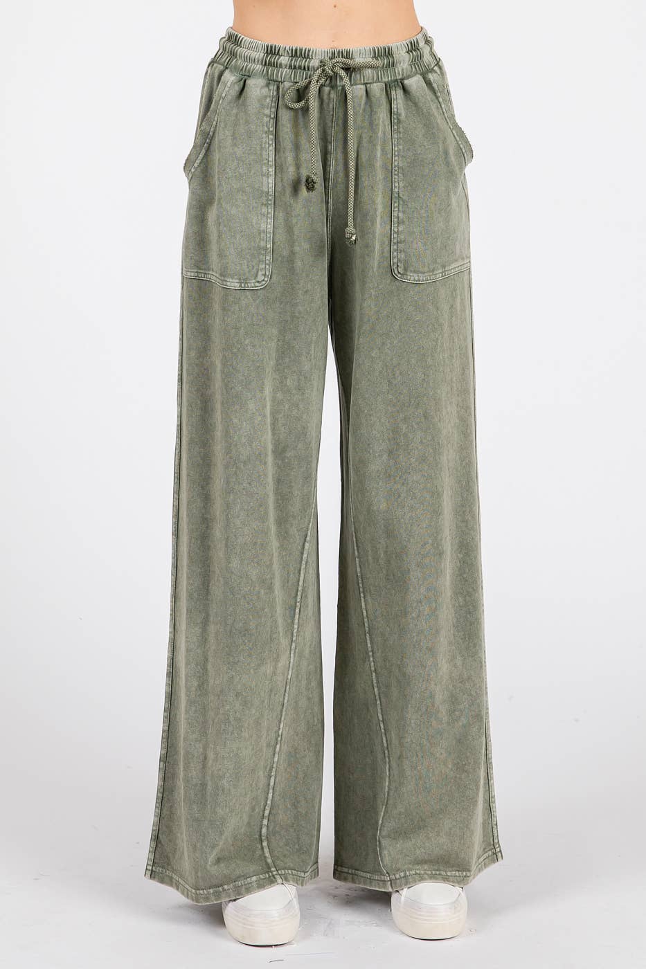 mittoshop - Wholesale Pants - Women's - MINERAL WASH FRENCH TERRY WIDE LEG PANTS17