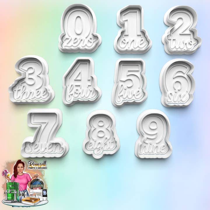 NUMERO TEMA: Fondente stampato in 3D, Tagliapasta in argilla Tagliabiscotti per la vendita all'ingrosso da parte di Roussell Prints and Demand LLC