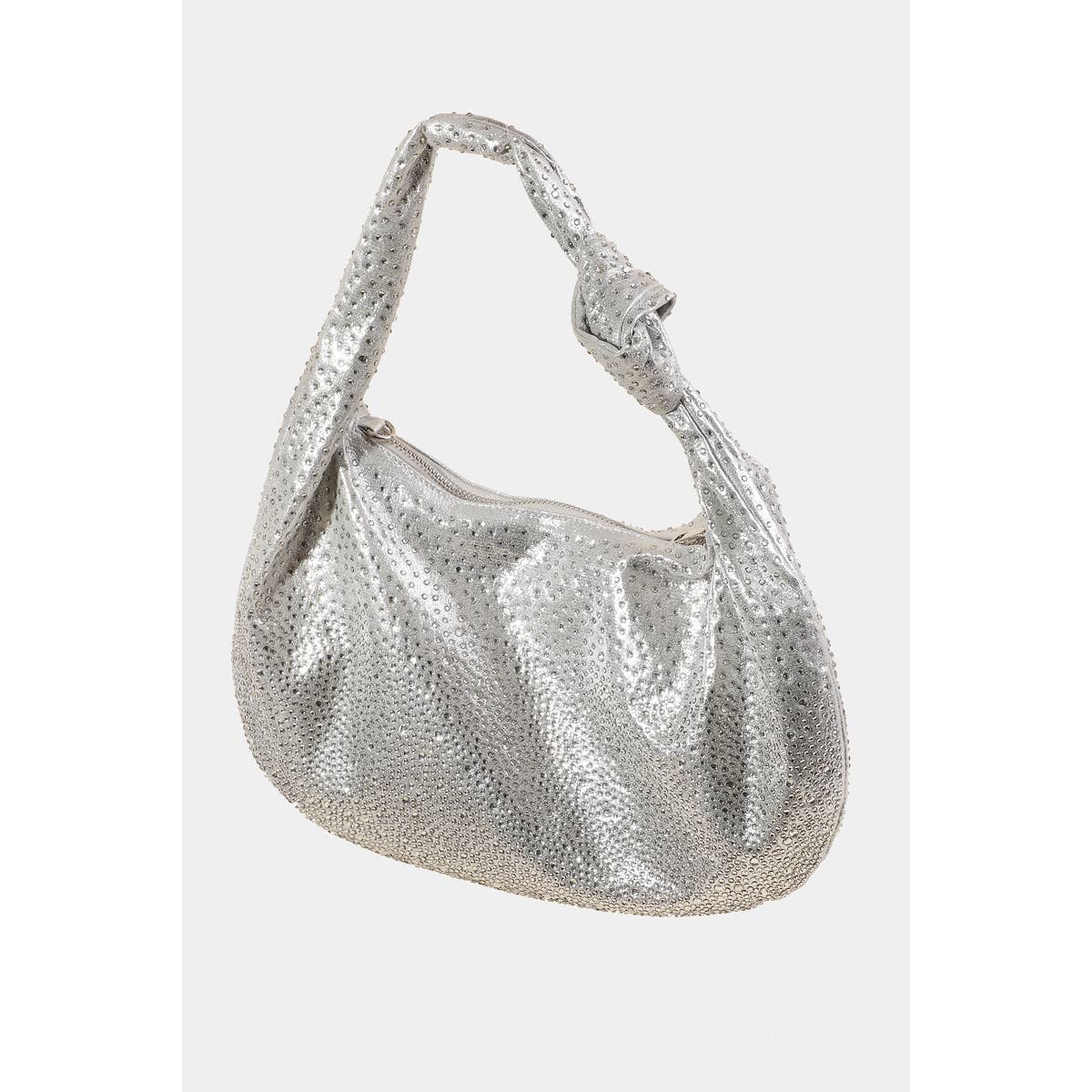 Collections by Fame Accessories - Wholesale Shoulder Bag - Women's - Rhinestone Studded Hobo Bag5