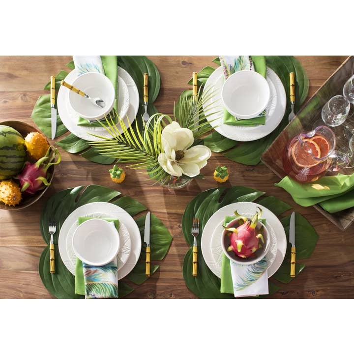 Fennco Styles - Vente Sets de table - Napperon vert Monstera Leaf 14,5 x 18 pouces