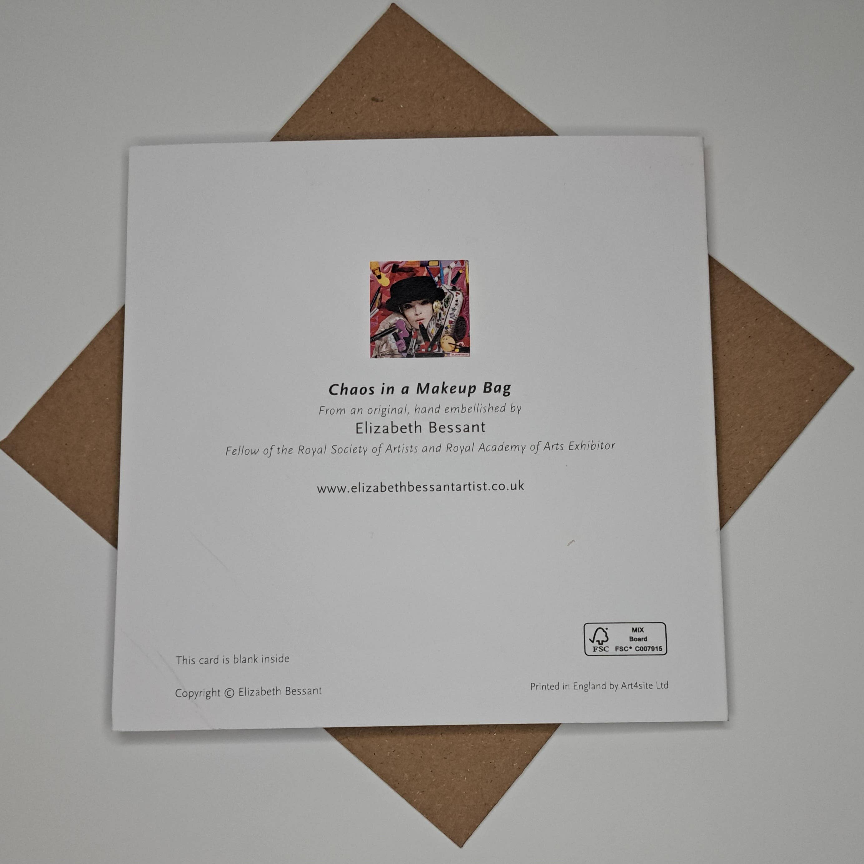 Elizabeth Bessant - Wholesale Everyday Greeting Card - Chaos in a Makeup Bag1