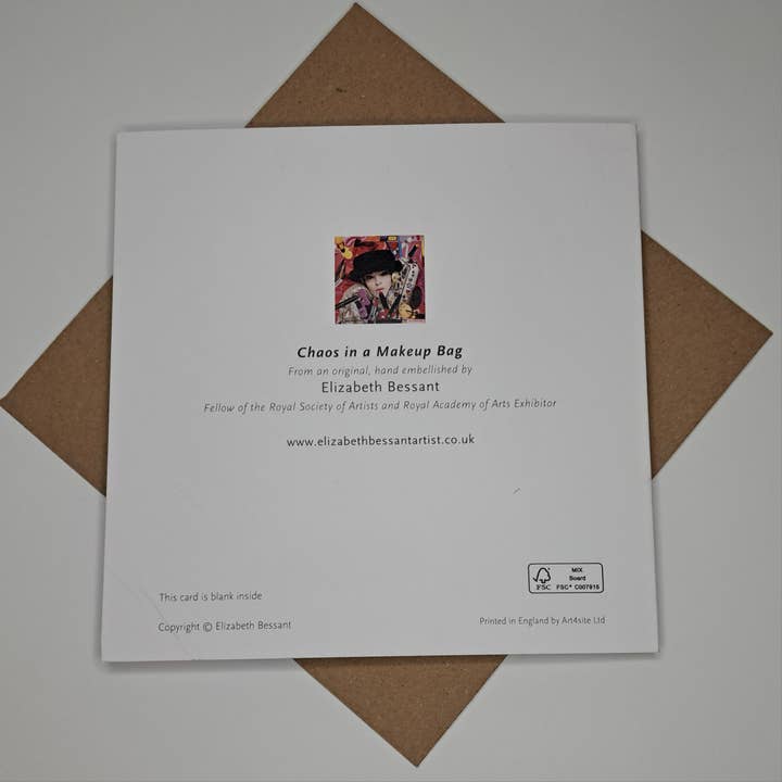 Elizabeth Bessant - Wholesale Everyday Greeting Card - Chaos in a Makeup Bag1