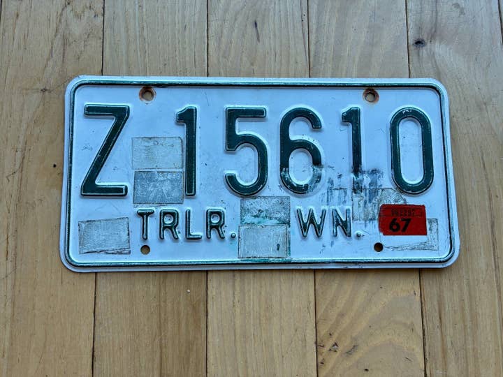 Matrícula de remolque del estado de Washington de 1965 a 1967 - Consulte con el DOL para YOM para venta al por mayor de RusticPlates