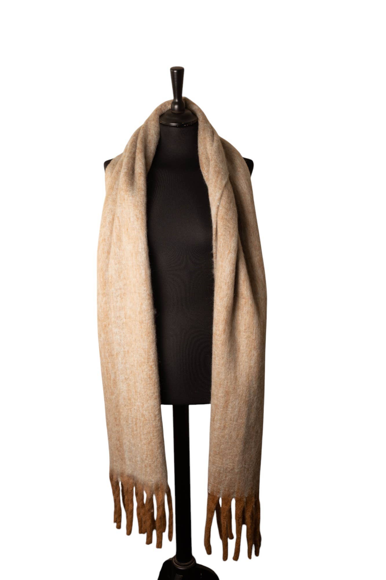 Jess & Lou - Wholesale Scarf - Unisex - Oatmeal & Blue Mottle Chunky Winter Scarf SW7911