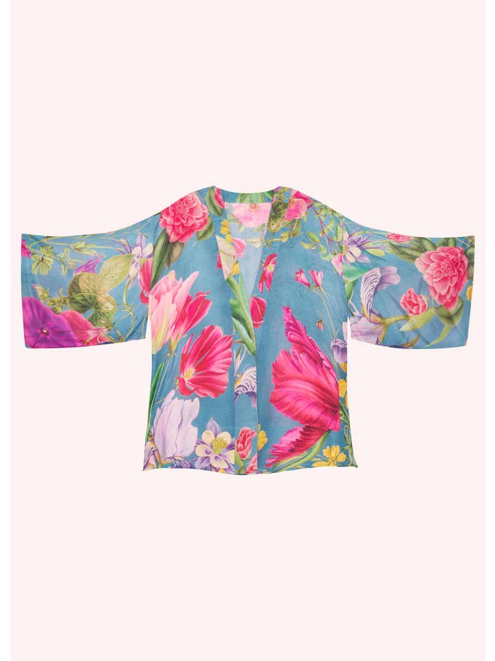 Blue Kimono Jacket - Floral Study - Denim for wholesale on Faire