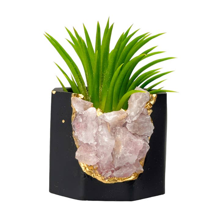 Rose Quartz Geode Planter, Crystal Concrete Suckulent Kruka för wholesale av Planters Made in the USA