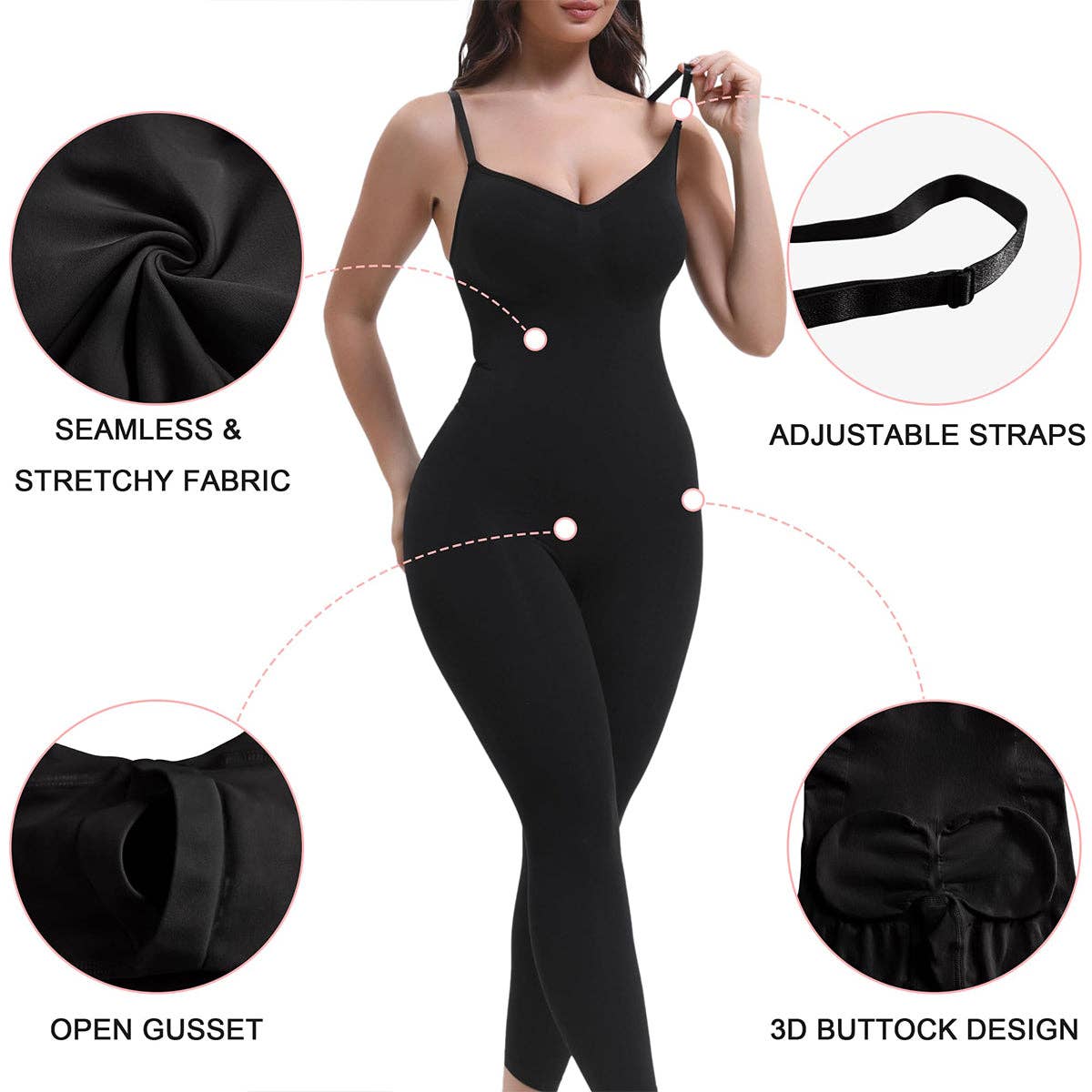 SHAPERX - Wholesale Lingerie Bodysuit - Women's - SHAPERX 3-in-1 Seamless Full Body Compression Legging Bodysuit2