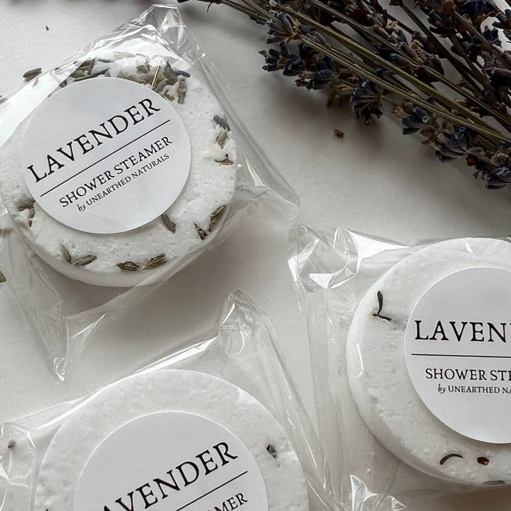 Unearthed Naturals - Wholesale Shower Steamer/Bomb - Lavender Shower Steamers | Botanical Aromatherapy