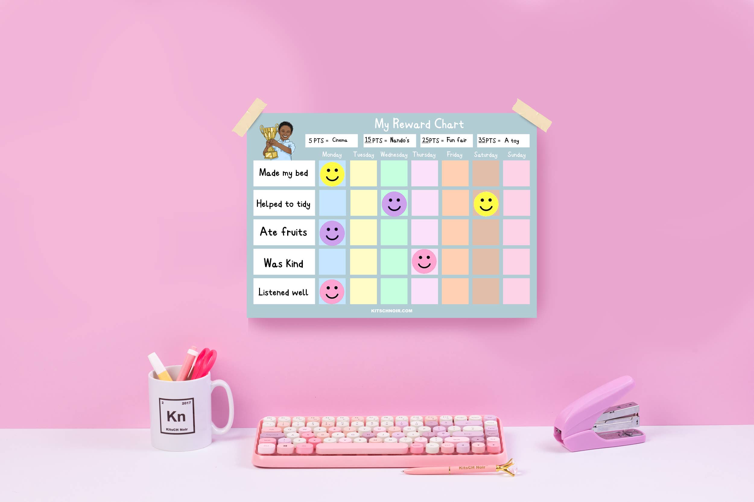 KitsCH Noir – wholesale Sticker – Child & baby – Children's Reward Charts (6 pack boys)1