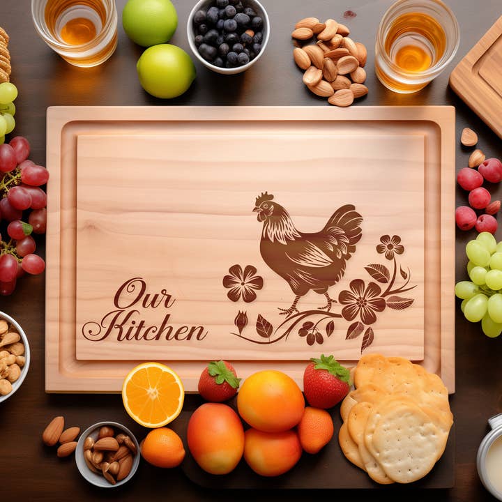 Chicken Engraved Cutting Board – Farmhouse Kitchen Gift for wholesale by Southern Farm Signs