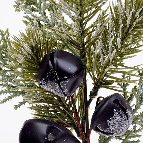 Will's Company - Wholesale Christmas Decoration - Artificial Frosted Cedar Pine Pick with Jingle Bells - 11"1