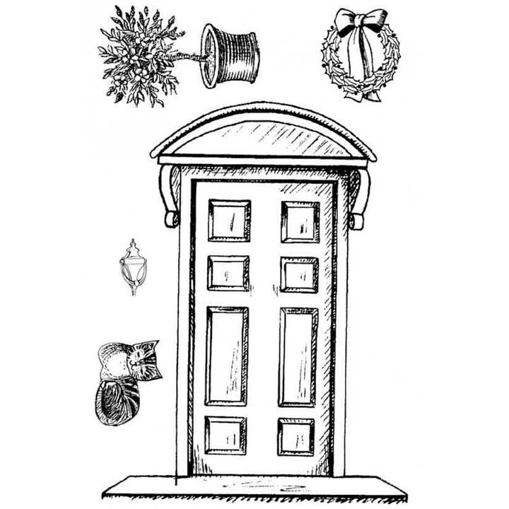 Front Door Rubber Stamp Set for wholesale by Stamp Addicts