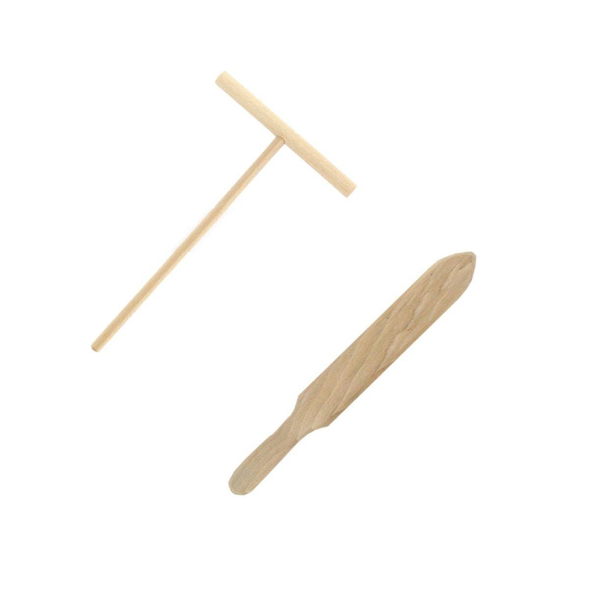 Zenker - Vente Assortiment d'ustensiles de cuisine - Ensemble de 2 ustensiles en bois pour crêpes Fackelmann Wood Edition0