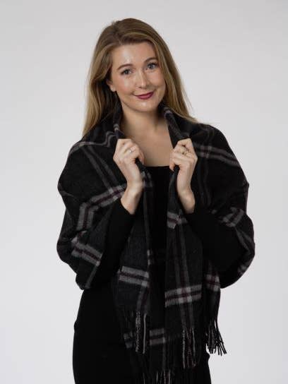 Thompson Charcoal Lambswool Stole for wholesale by Patrick King Woollen Company