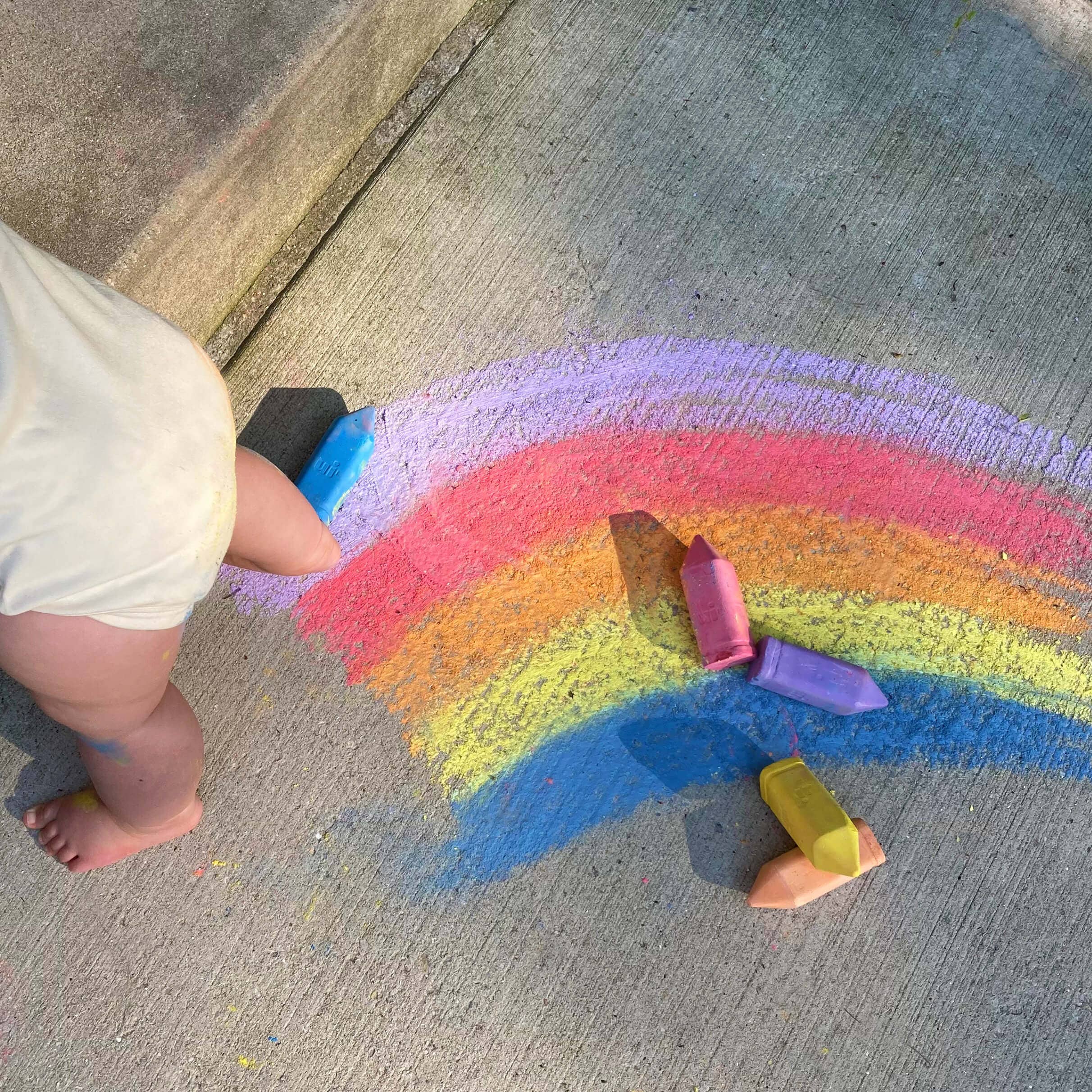 Urban Infant - Wholesale Chalk - Kids Chunky Sidewalk Chalk -  Non-Toxic - Rainbow3