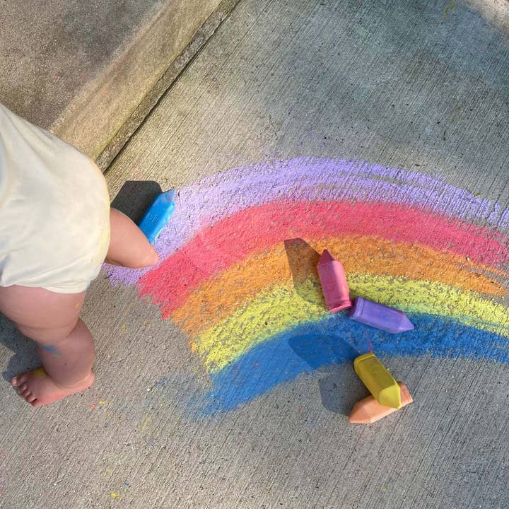 Urban Infant - Wholesale Chalk - Kids Chunky Sidewalk Chalk - Non-Toxic - Rainbow3
