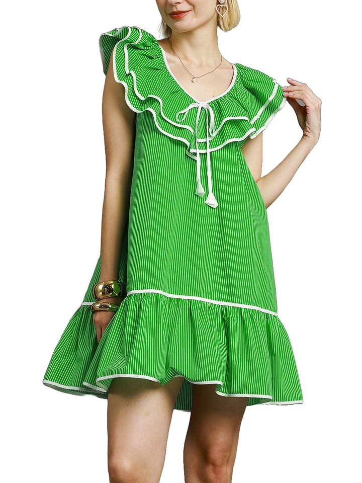 Vanilla Monkey - Wholesale Dress - Women's - Sailor Striped Ruffle Dress
