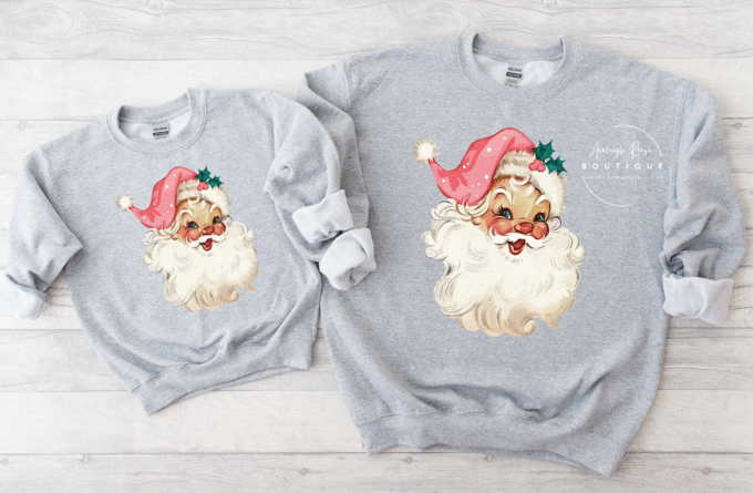 Trendy Chic Apparel LLC - Wholesale Graphic Sweatshirt - Women's - Pink Santa Hat Sweatshirts Youth & Adult4