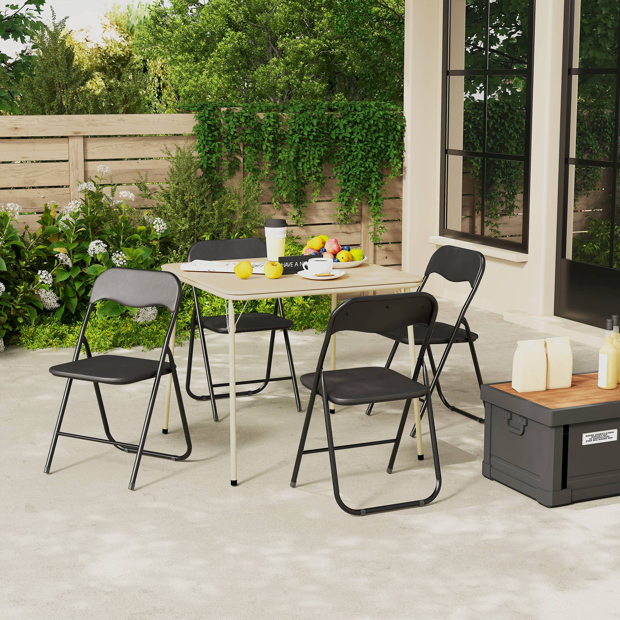 39F Inc. - Wholesale Folding Chair - Black Portable Metal Folding Chair with Vinyl Seat and Back1