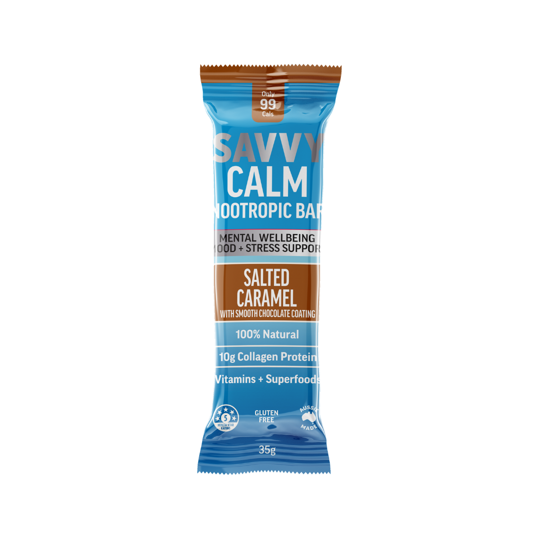SAVVY BEVERAGES - Wholesale Snack bar - CALMING COLLAGEN PROTEIN BAR + Nootropics0