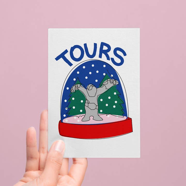 Ilustración de tarjeta de Navidad Visita la estatua de Tours para venta al por mayor de Lemon.lemoff