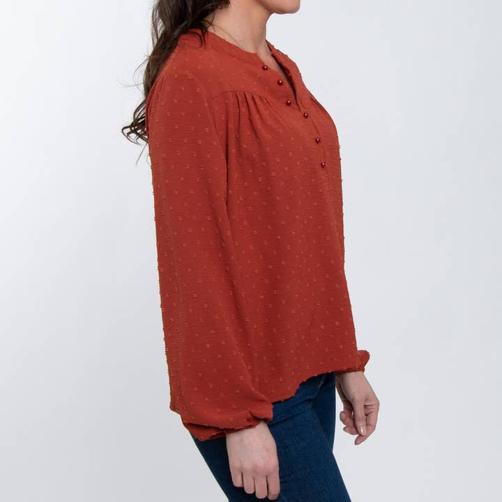 Elsie & Zoey - Vendita all'ingrosso Camicetta - Donna - Camicetta da contadino a maniche lunghe Perrie Swiss Dot7