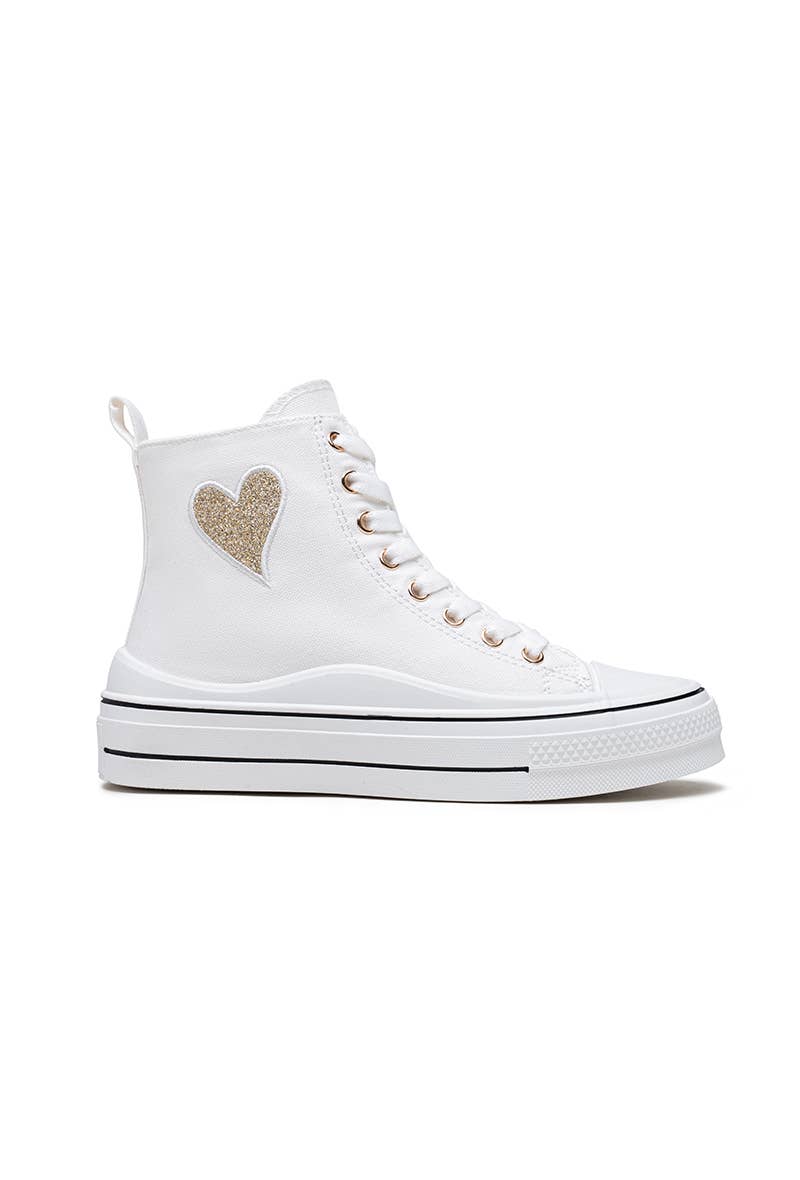 LADY GLORY - Wholesale Lifestyle Sneakers - Women's - Women's High-Top Sneakers with Glitter Heart12