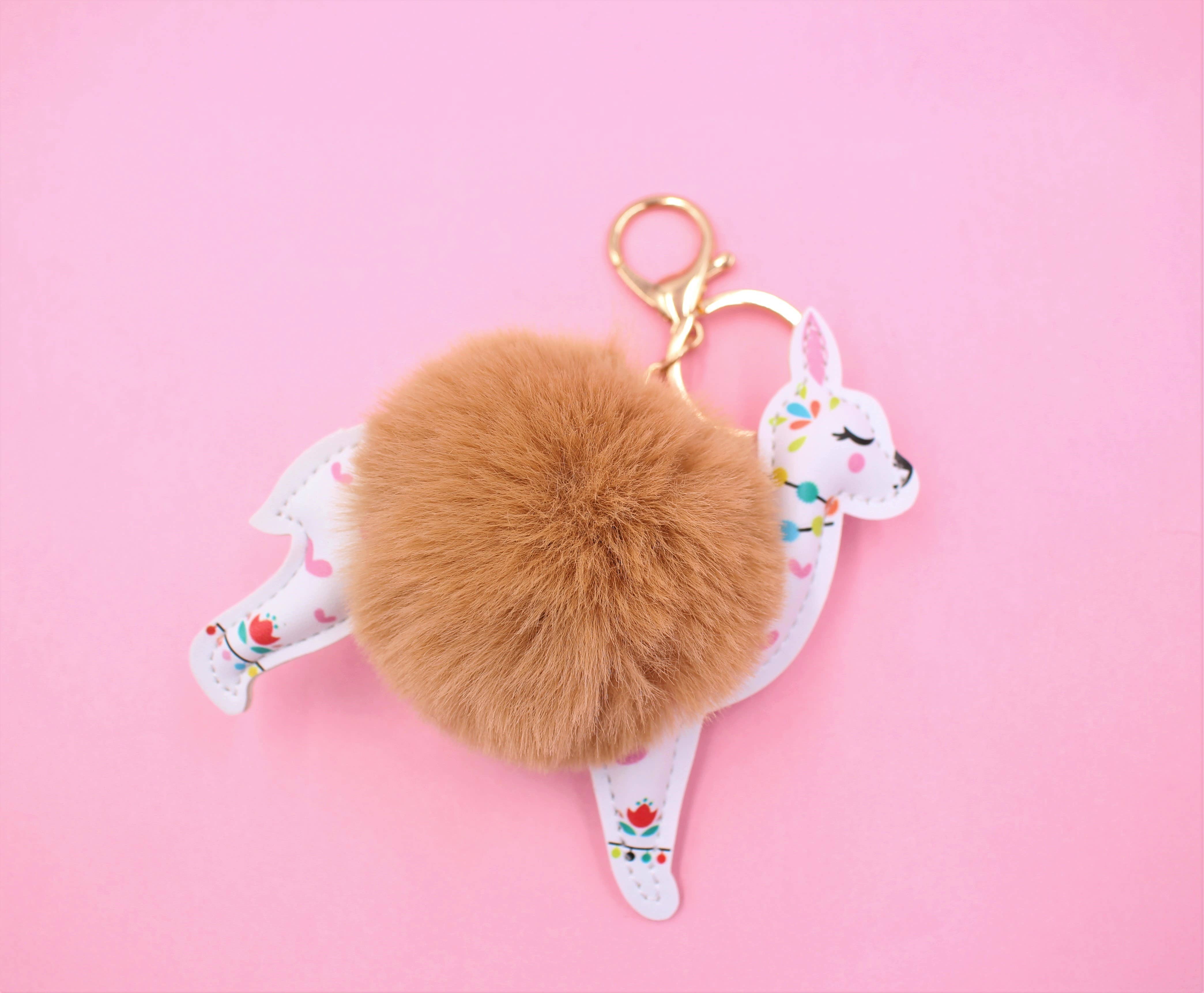 Real Sic - Wholesale Keychain - Unisex - Cute Animal Fuzzy Charm Pom Pom Keychain - Alpaca3