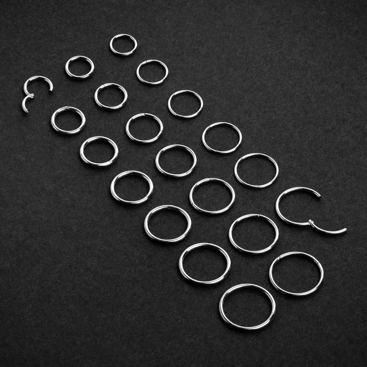 Custom Plugs - Wholesale Nose Ring - Titanium Hinged Segment Ring / ASTM F-136 Hinged Ring / Nose Piercing Ring / Septum Ring / Sizes 6mm - 12mm1