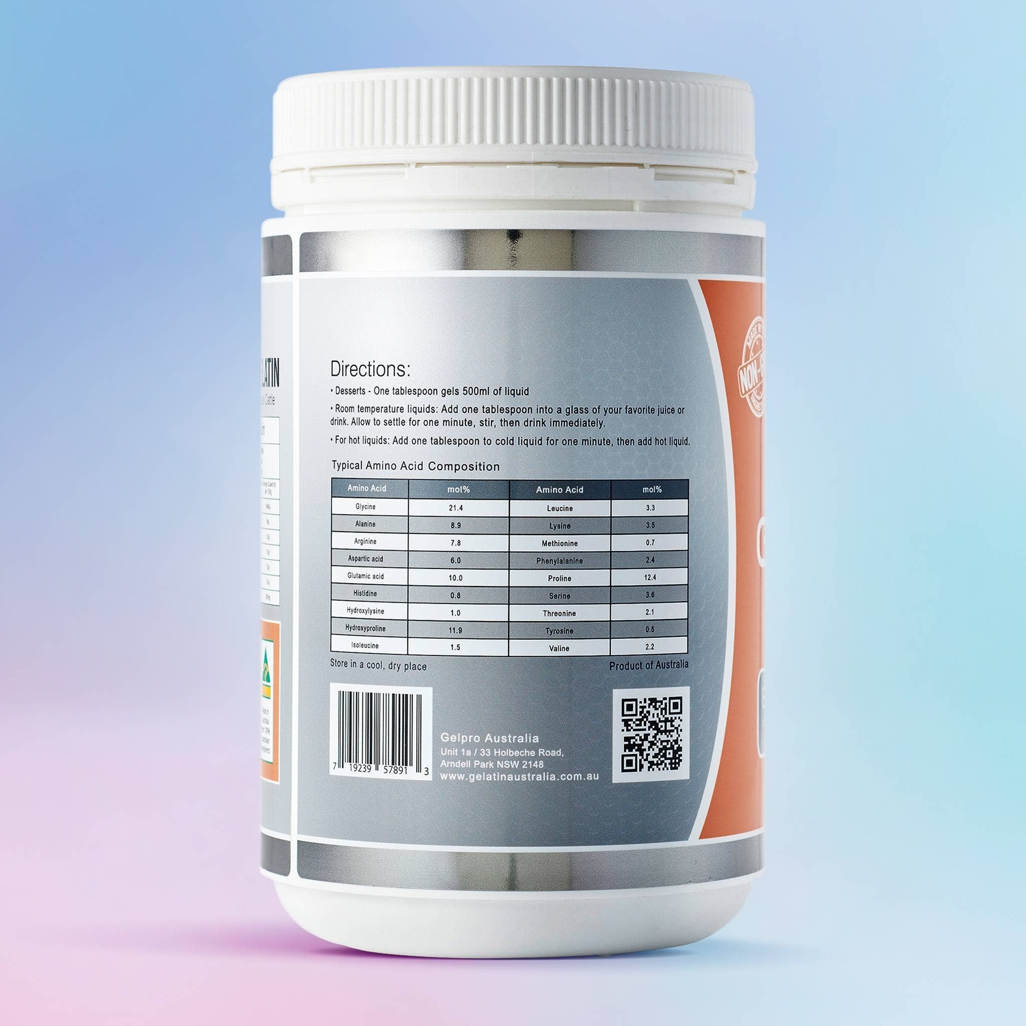 Gelpro Australia - Wholesale Oral Supplement/Vitamin - Peptipro Australian Beef Gelatin - 454grams Premium Grade6