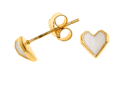 ARTE NOVA – Brincos de punho/trespasse por atacado – Coleção Brincos Prata Love - Madrepérola0