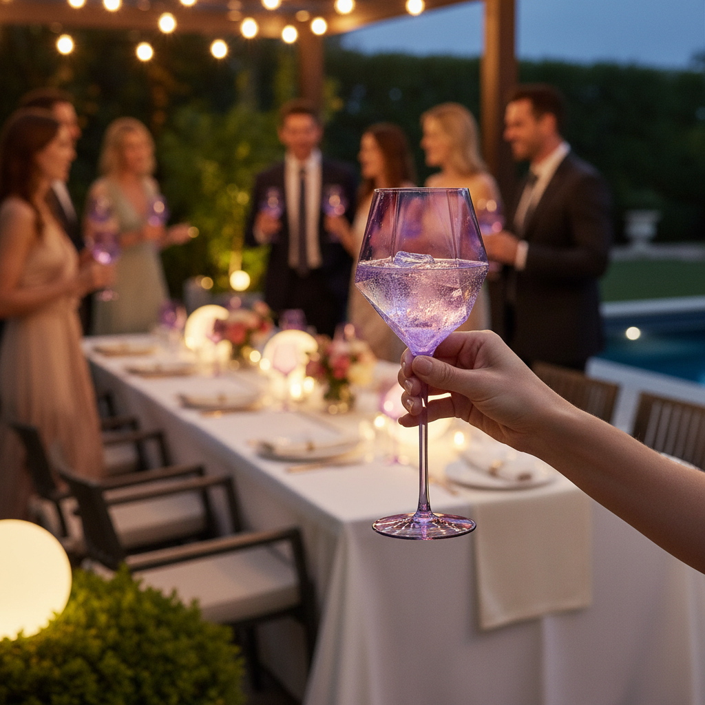 Kadra Kitchenware - Venta al por mayor Copas de vino - Vikko Decor - Copa de vino Sparkle, color morado, 22 onzas2