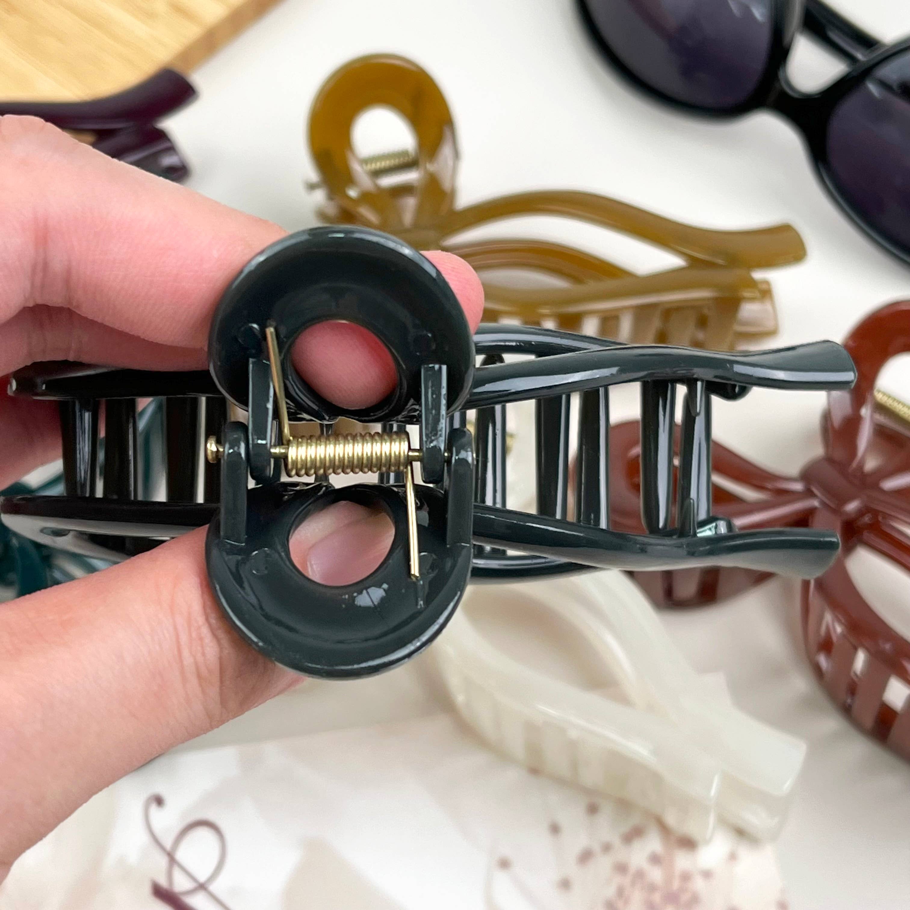 SoapElenGlen - Vente Pince à cheveux – femme - Pinces à cheveux Jelly Color Bow, grande pince à griffes6