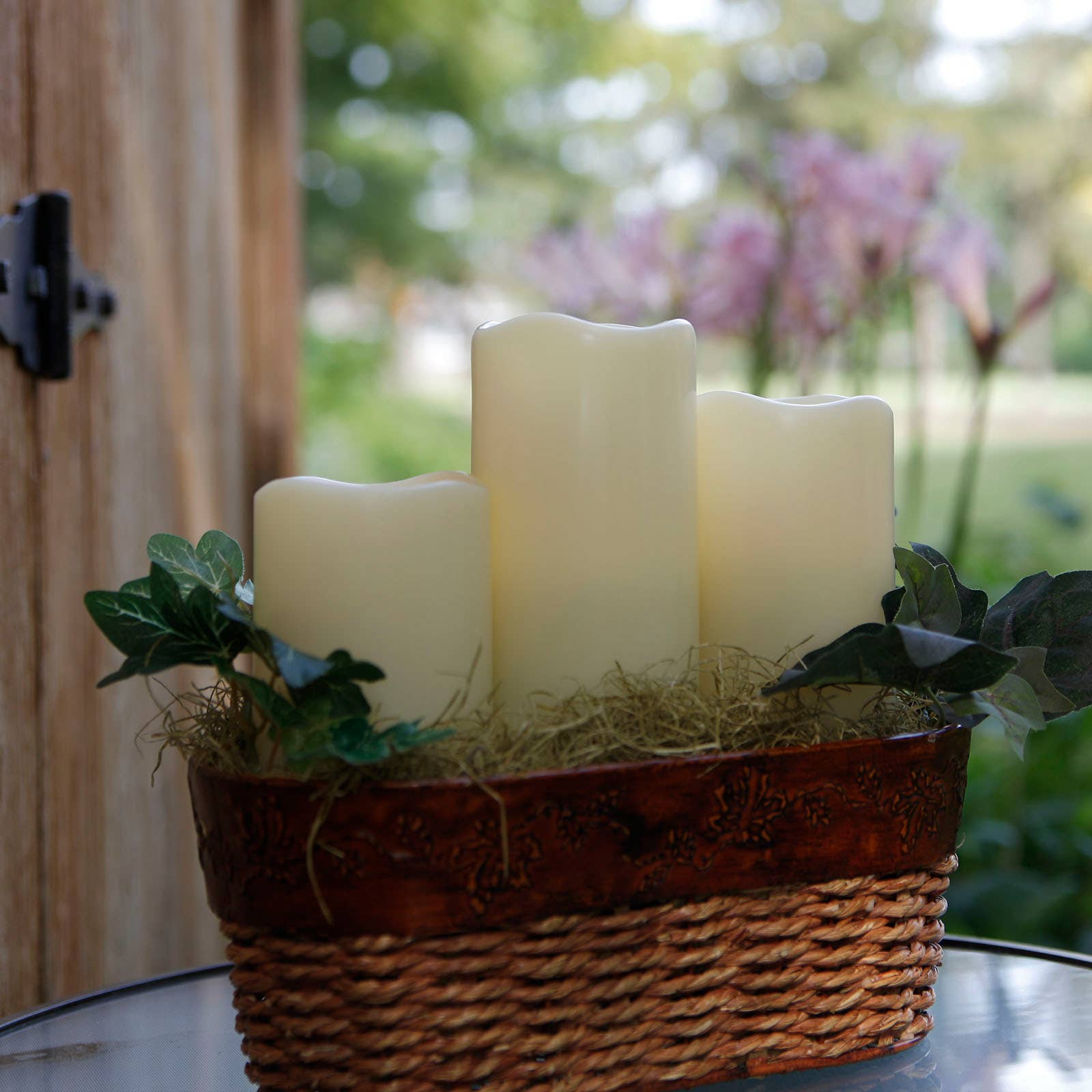 Flipo Group, Ltd. - Vendita all'ingrosso Candela senza fiamma - Candele a colonna LED senza fiamma in resina avorio per uso esterno2