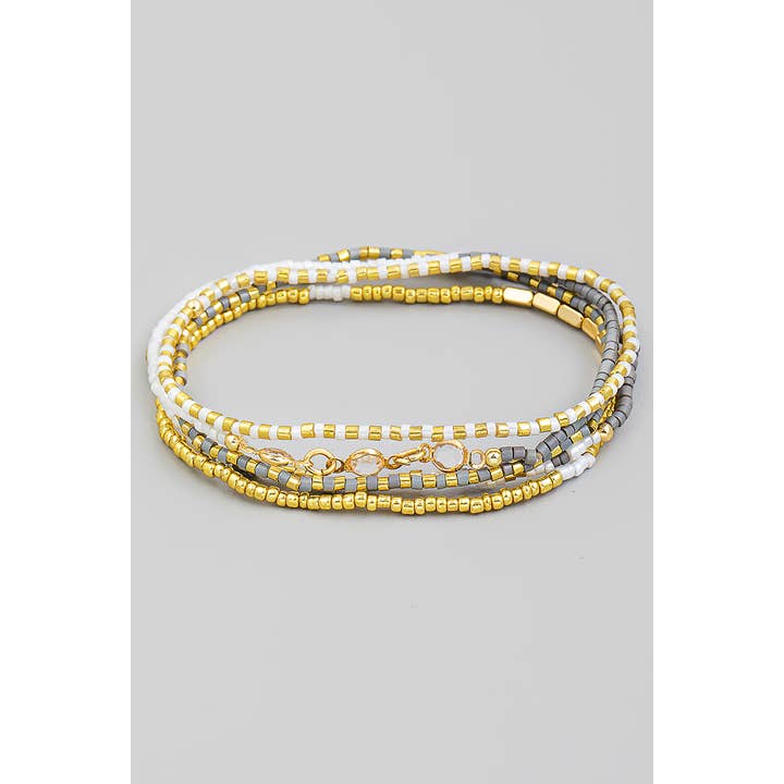 The Looks by Fame Accessories - Wholesale Jewelry Set - Dainty Assorted Bead Bracelet Set4