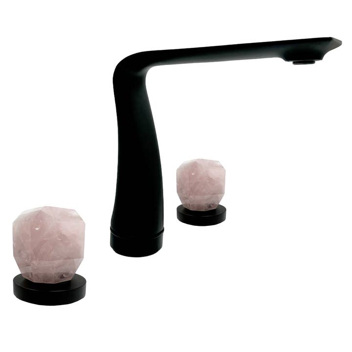 Faucet with Rose Pink Rose Quartz Handle for wholesale by 2626 Designs