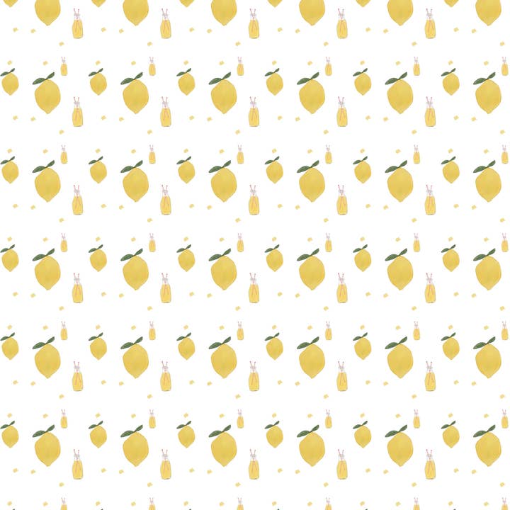 Zitronen Design Geschenkpapierrolle für den Großhandel von Fuzzy Whale Paper Co