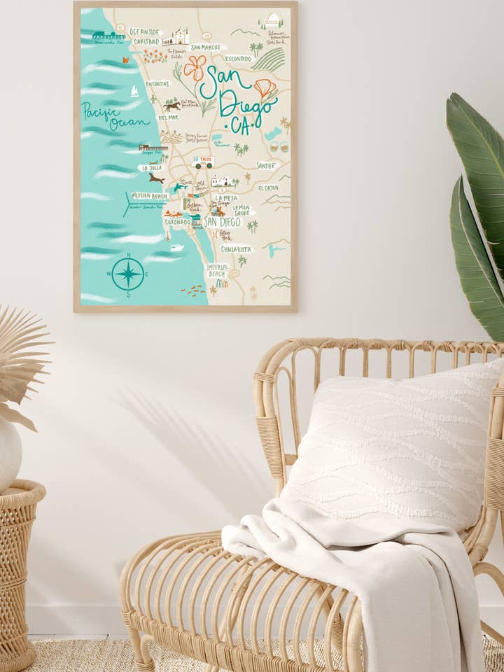 Cartaz do Mapa de San Diego
por atacado de Botanical State of Mind