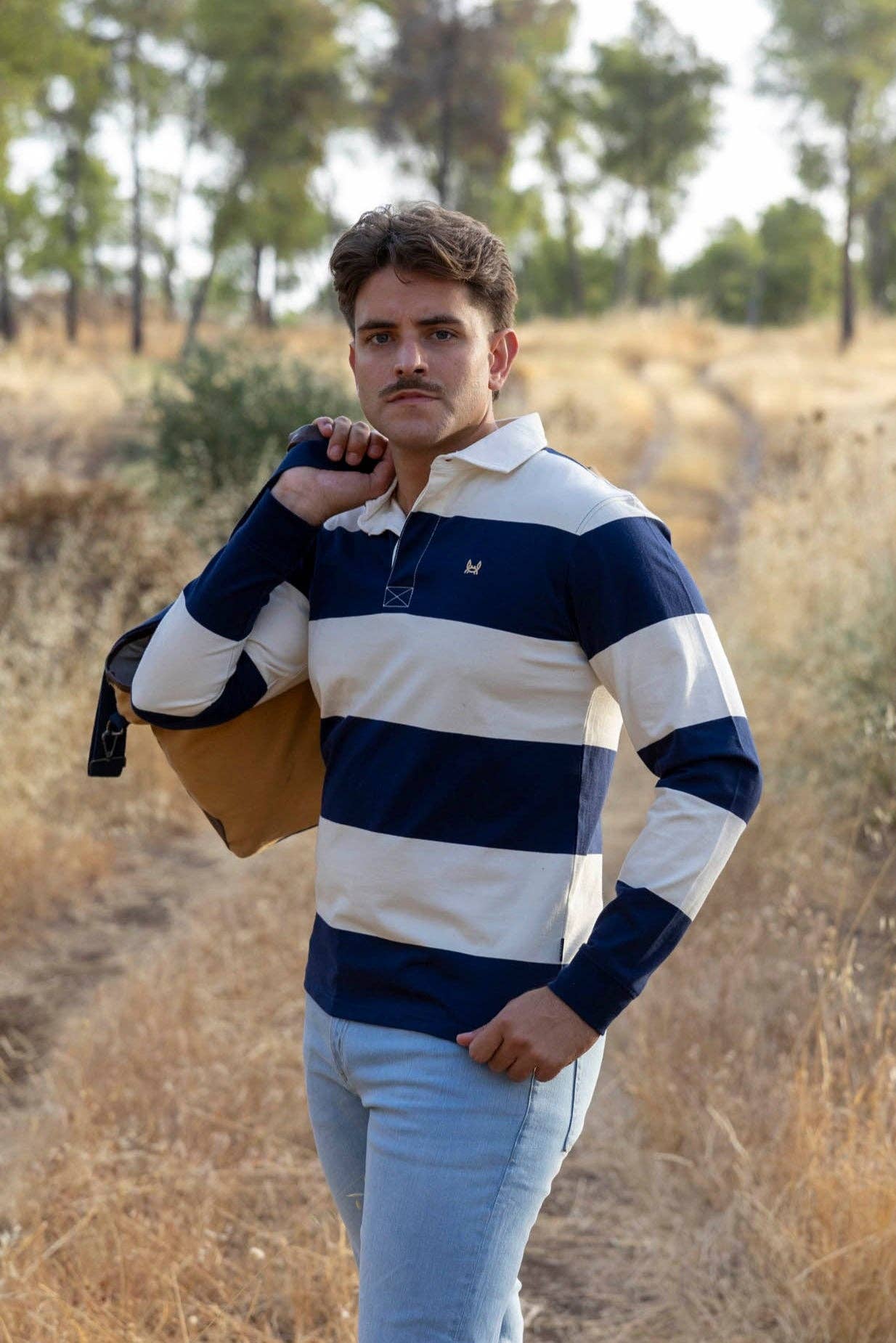 Custi Mikelo: Made in Spain - Wholesale Polo - Men's - Rugby Polo | Navy & Cream2