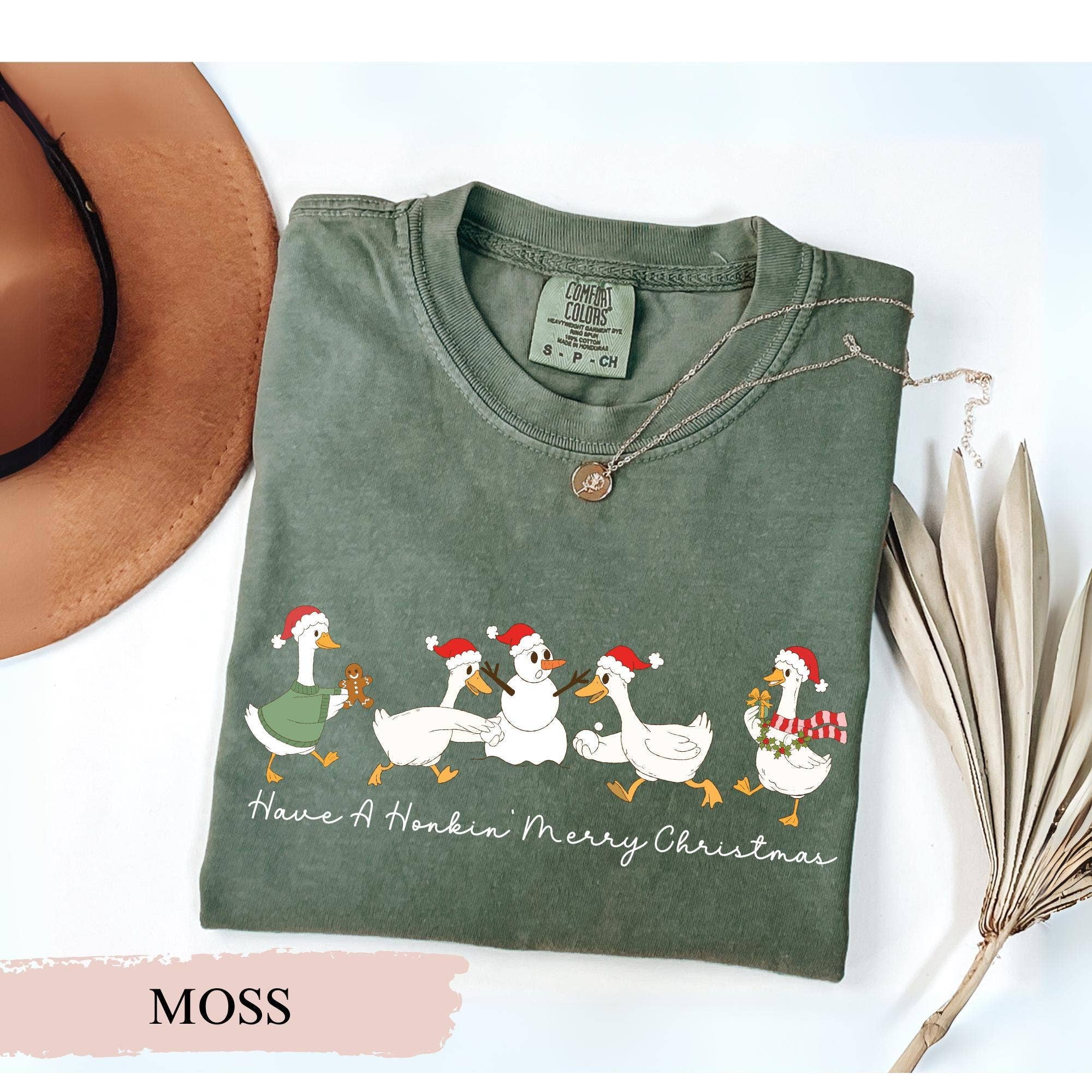 Glaime - Wholesale T-Shirt (Graphic) - Women's - Goose Christmas Shirt, Cute Holiday Duck Sweater1