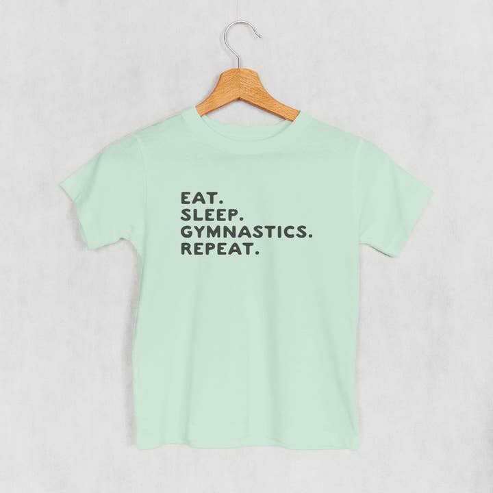 Ivy + Cloth - Wholesale Screen Printed T-Shirt - Kids - Eat Sleep Gymnastics Repeat (Kids)