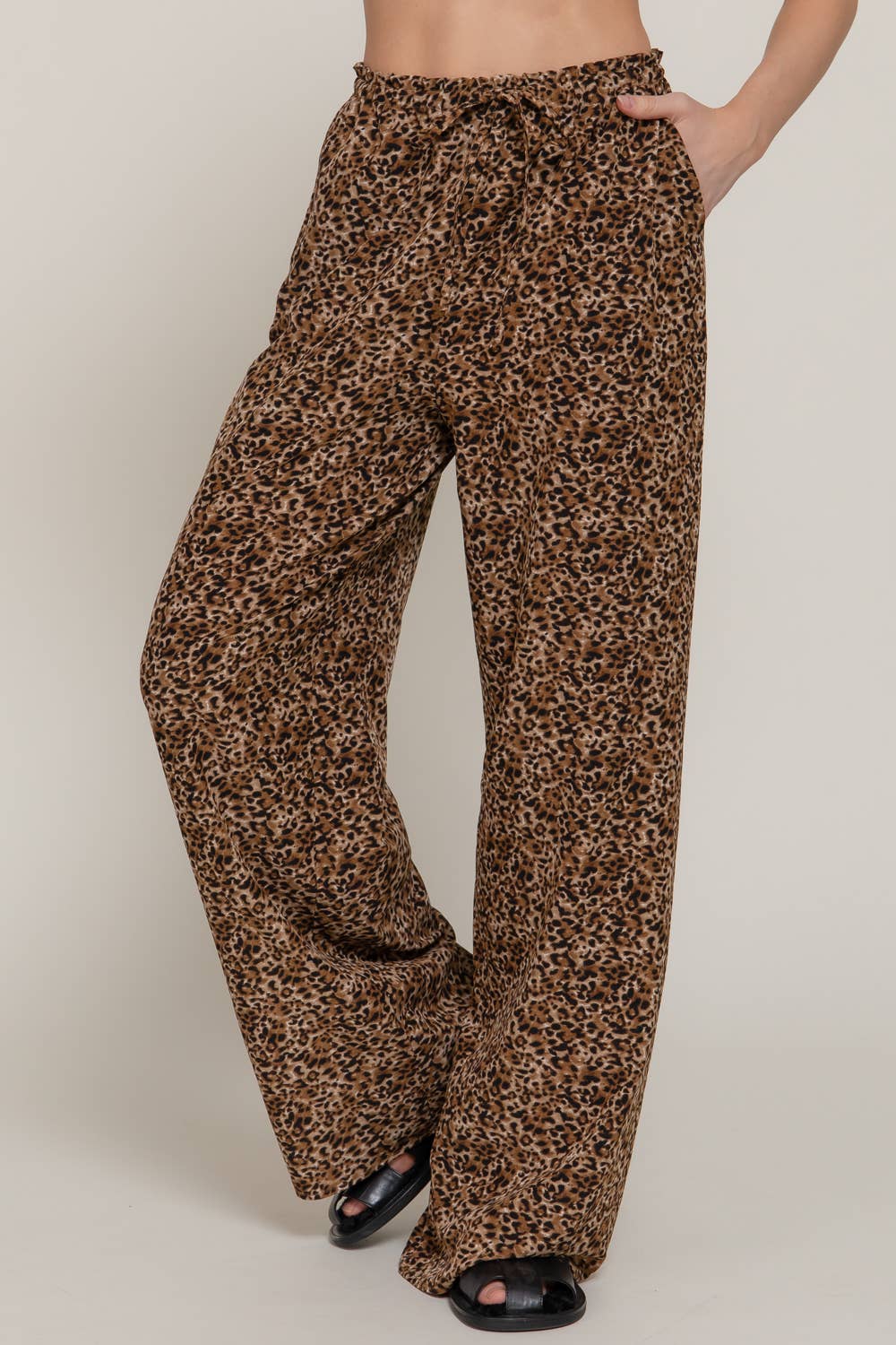 42POPS - Wholesale Pants - Women's - ,,.....SI-28126 Elastic Wastband Animal Print Long Pants w/ Pockets 0612
