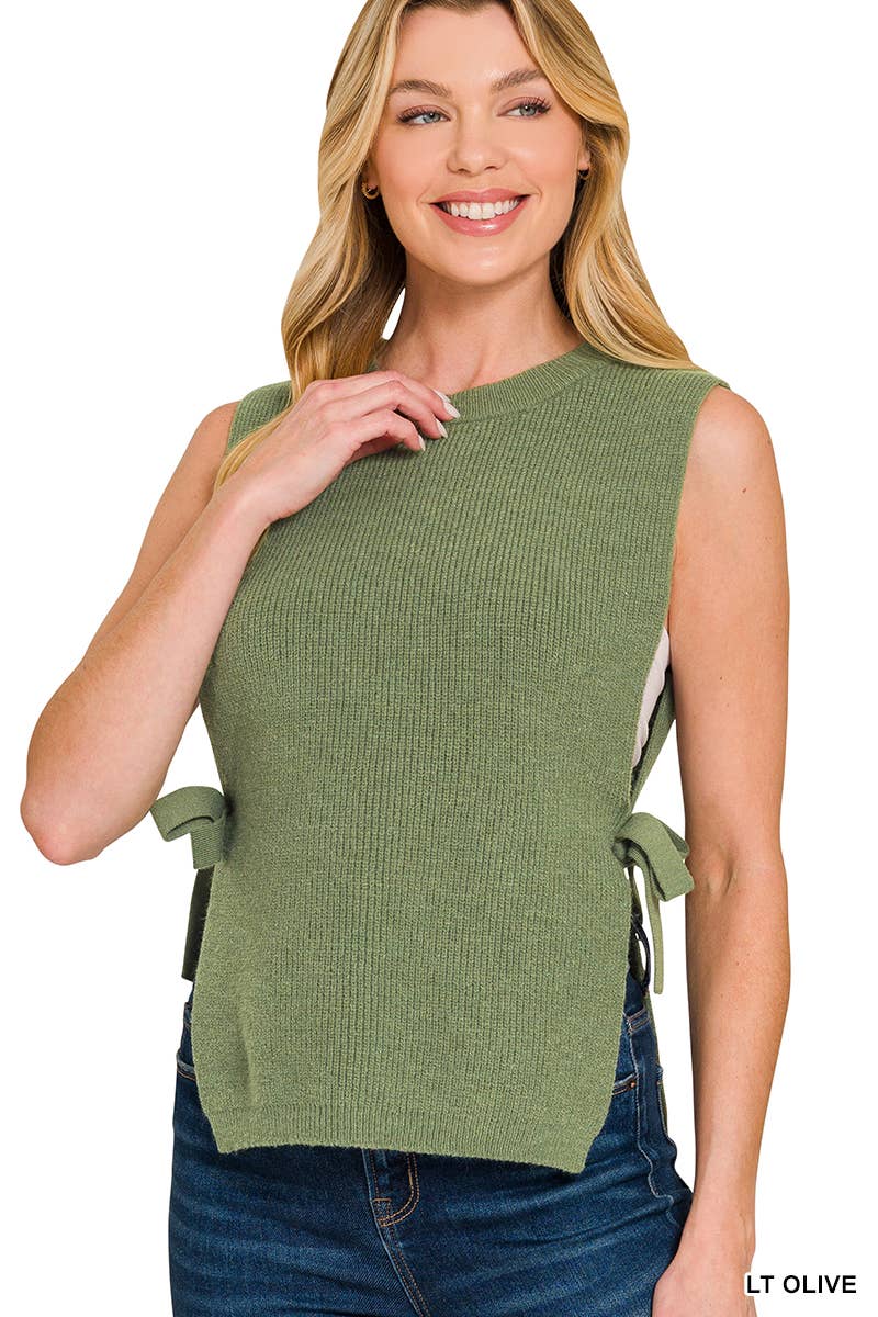 42POPS - Wholesale Outerwear Vest - Women's - `.0806 Side Tie Sweater Vest SI-285367