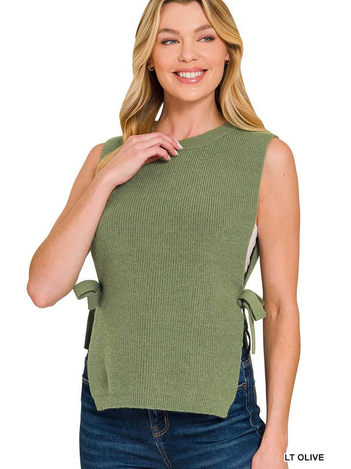42POPS - Wholesale Outerwear Vest - Women's - `.0806 Side Tie Sweater Vest SI-285367
