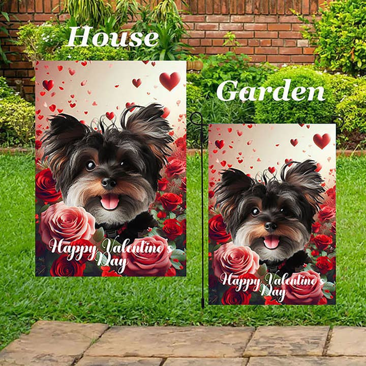 Best of Breed Products - Wholesale Flag - Yorkiepoo Black-   Valentine  Garden Flag0