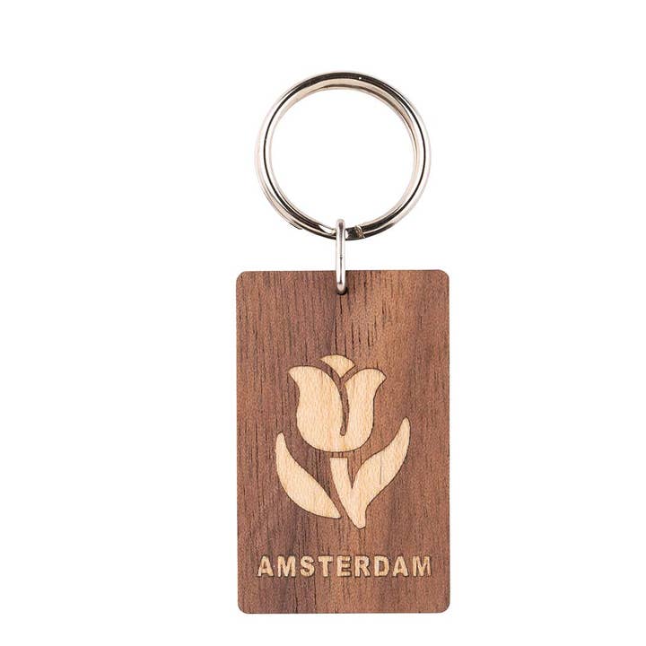 Portachiavi in legno - Tulip - noce acero per la vendita all'ingrosso da parte di Wooden Amsterdam