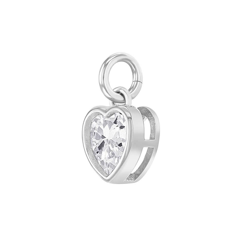 In Season Jewelry – wholesale Individual charm/pendant – Birthstone Heart Charm for Charm Bracelet - Sterling Silver1