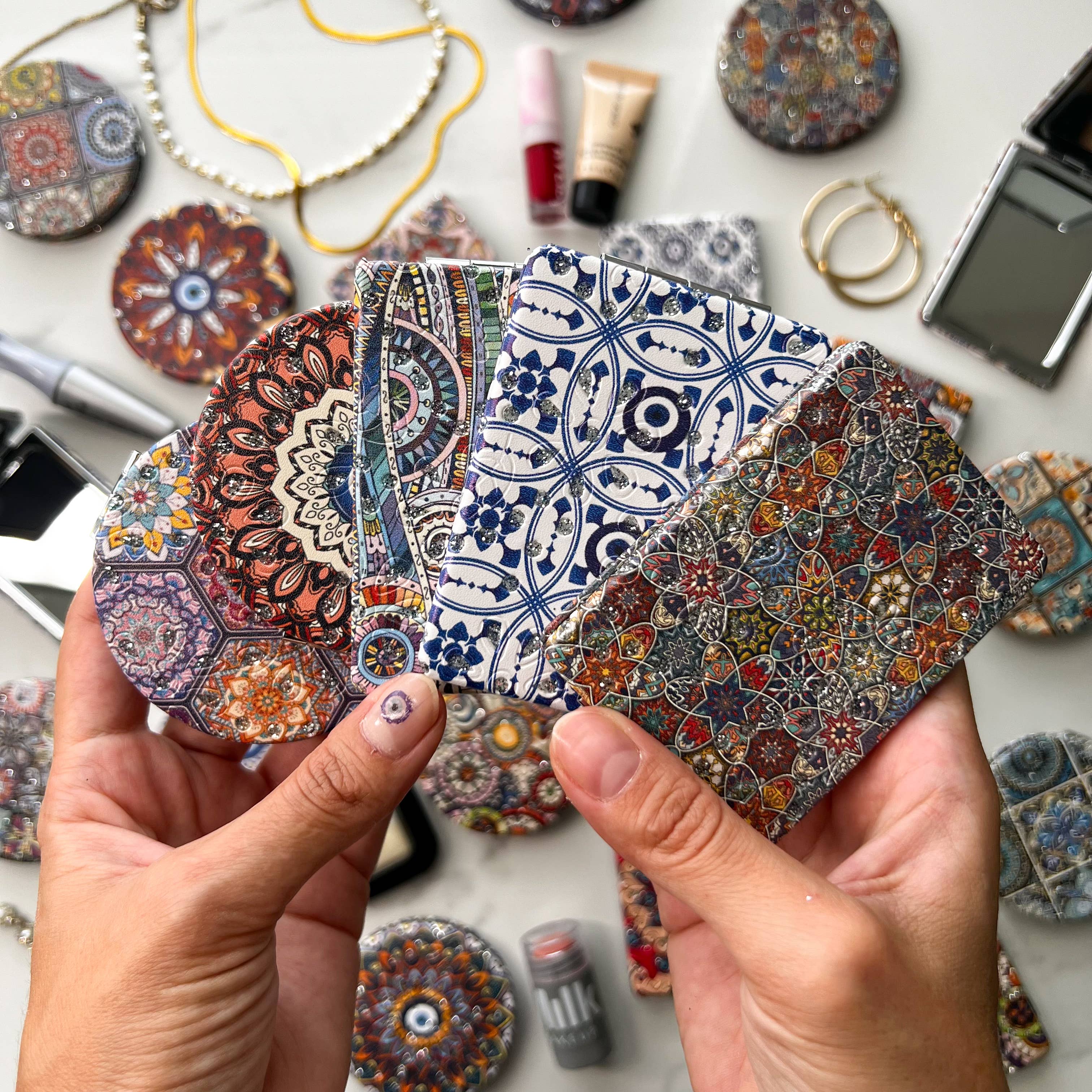 Umays Boho - Wholesale Compact Mirror - Pocket Mirror, Small Mirror, Cute Mirror, Make up Mirror1